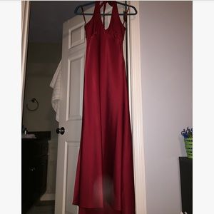 Red silk dress